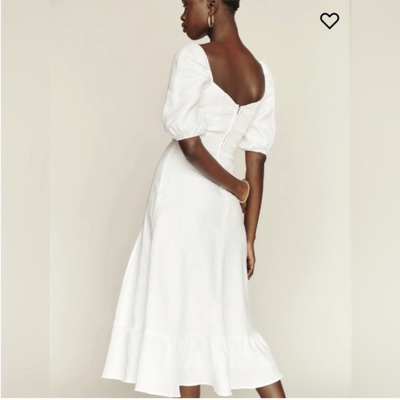Reformation Belgium Linen Dress in White - Picture 8 of 14